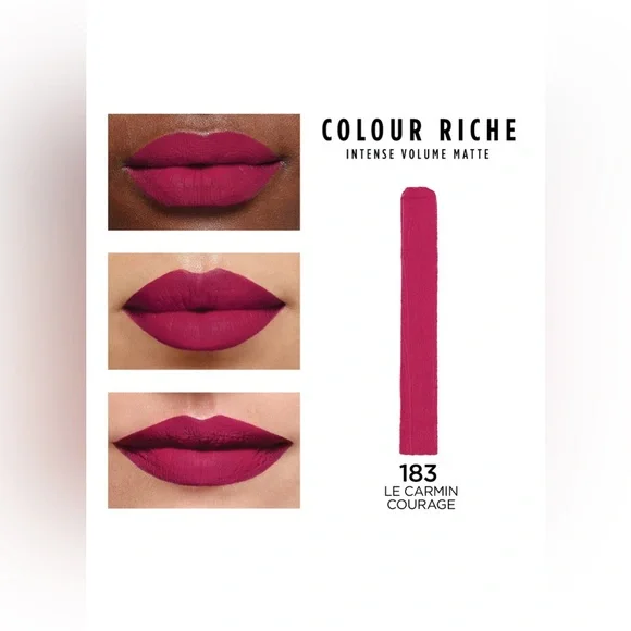 L'Oreal Paris Colour Riche Intense Volume Matte Lipstick, Le Carmin Courage - Picture 3 of 5